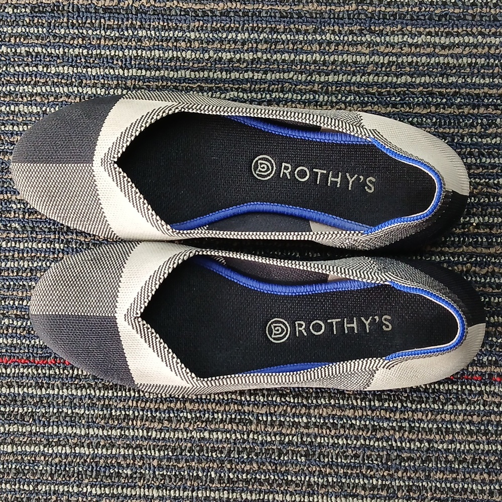 Rothy's Round / Cap Toe Flats Navy/cream Size 11 - Picture 2 of 7